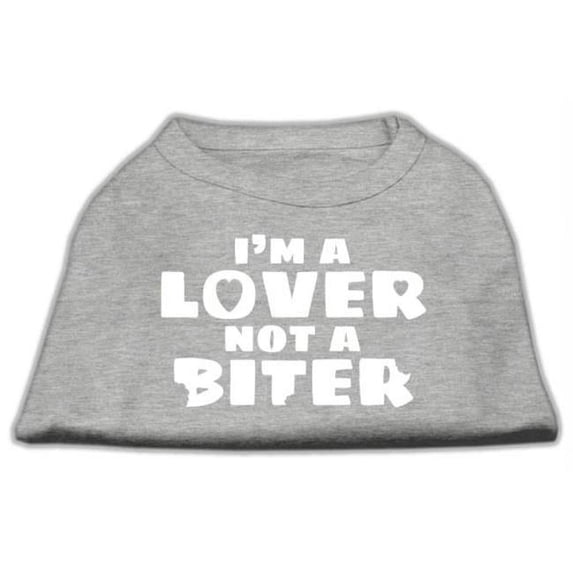 Mirage Pet Products Im a Lover not a Biter Screen Printed Dog Shirt Grey XXXL - 20