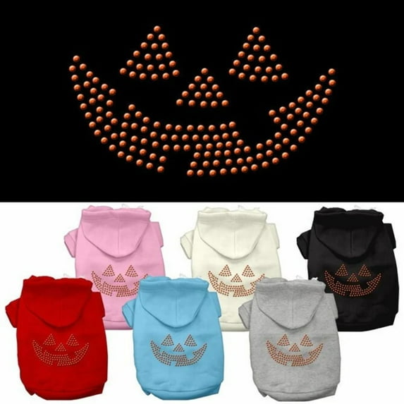 Halloween Pet Dog Cat Hoodie Rhinestone, "Jack O' Lantern"