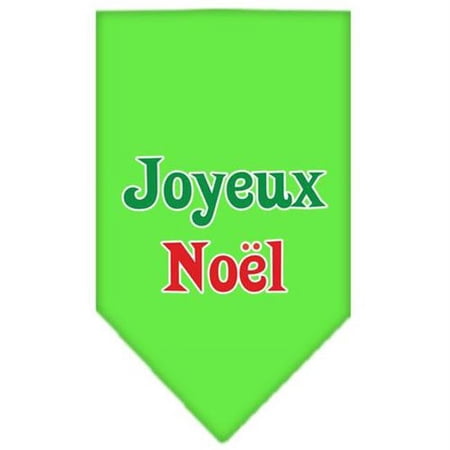 Mirage Pet Products Joyeux Noel Screen Print Bandana Lime Green Large