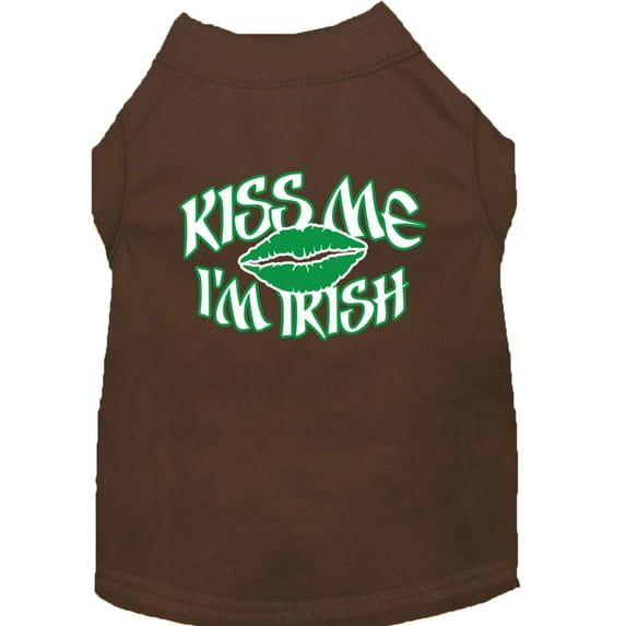Pet Dog Cat Shirt Screen Printed, "Kiss Me I'm Irish"