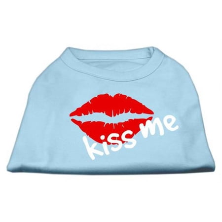 Mirage Pet Products Kiss Me Screen Print Shirt Baby Blue Med - 12