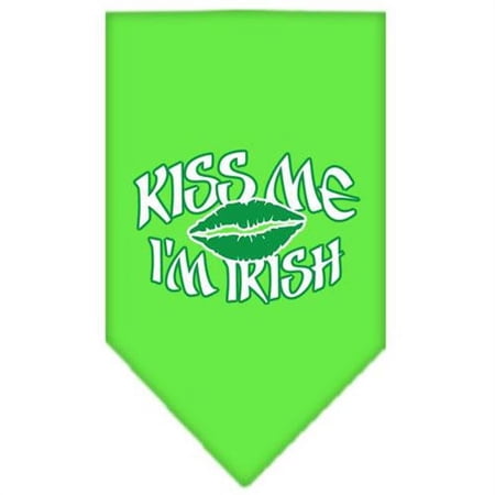 Mirage Pet Products Kiss me Im irish Screen Print Bandana Lime Green Small