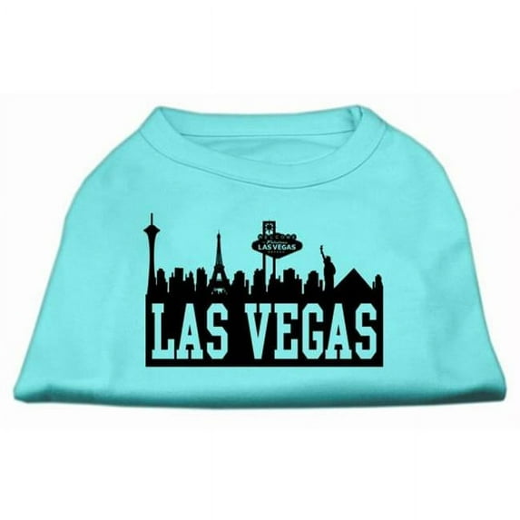 Mirage Pet Products Las Vegas Skyline Screen Print Shirt Aqua Lg - 14