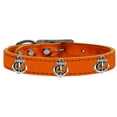 thumbnail image 1 of Mirage Pet Products Leather Anchor Dog Collar, Orange, S, 1 of 3