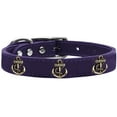 thumbnail image 1 of Mirage Pet Products Leather Anchor Dog Collar, Purple, S, 1 of 3