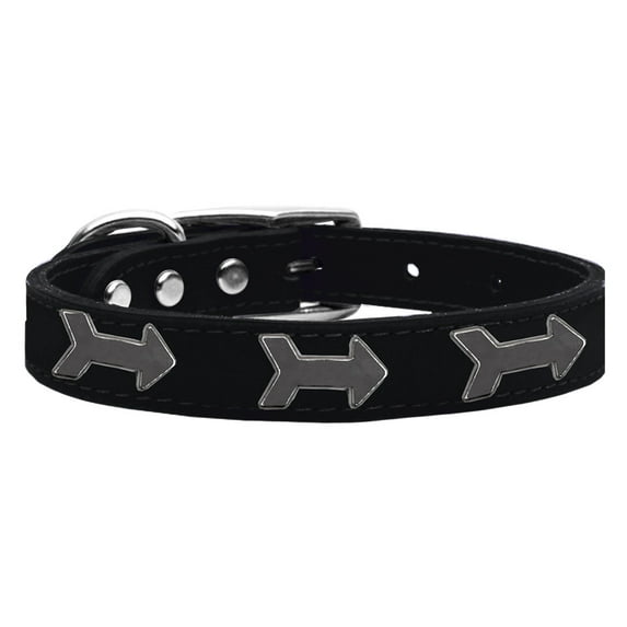 Arrow Widget Genuine Leather Dog Collar Black 20