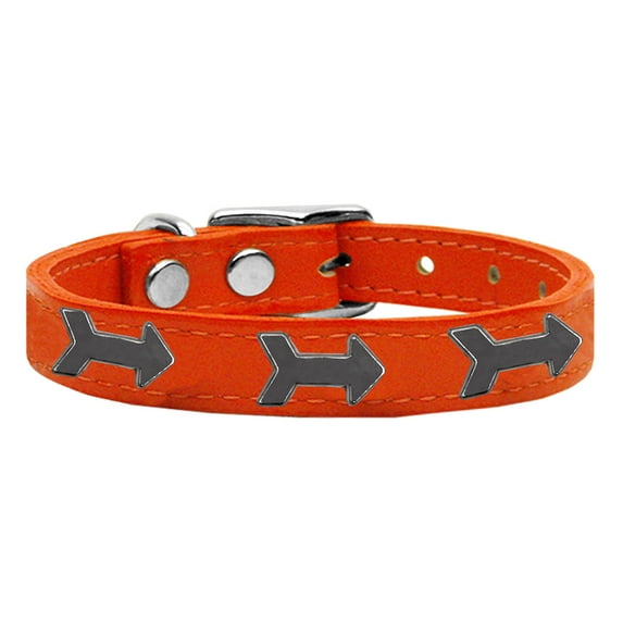 Mirage Pet Products Leather Arrow Dog Collar, Orange, L