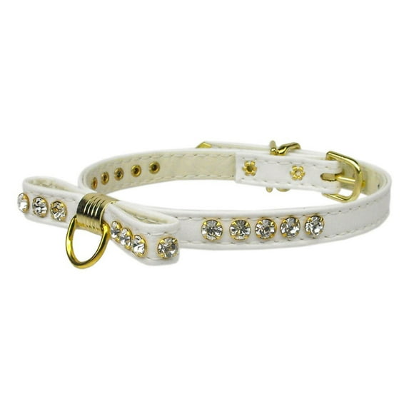 Dog, Puppy Pet Collar, "Bow Clear Crystal Jewelry Set"