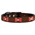 thumbnail image 1 of Mirage Pet Products Leather Bow Dog Collar, Bronze, S/M, 1 of 3