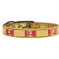 thumbnail image 1 of Mirage Pet Products Leather Bow Dog Collar, Gold, L/XL, 1 of 3