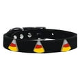 thumbnail image 1 of Mirage Pet Products Leather Candy Corn Dog Collar, Black, L, 1 of 2