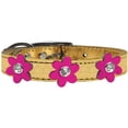 thumbnail image 1 of Mirage Pet Products Leather Floral Dog Collar, Gold, XL, 1 of 2