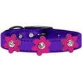 thumbnail image 1 of Mirage Pet Products Leather Floral Dog Collar, Purple, L, 1 of 2