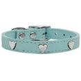 thumbnail image 1 of Mirage Pet Products Leather Heart Dog Collar, Baby Blue, XL/XXL, 1 of 3