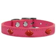 thumbnail image 1 of Mirage Pet Products Leather Lips Dog Collar, Pink, S/M, 1 of 3