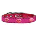 thumbnail image 1 of Mirage Pet Products Leather Lips Dog Collar, Pink, S/M, 1 of 3