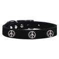 thumbnail image 1 of Mirage Pet Products Leather Peace Sign Dog Collar, Black, L, 1 of 2