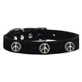 thumbnail image 1 of Mirage Pet Products Leather Peace Sign Dog Collar, Black, M, 1 of 2