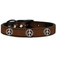 thumbnail image 1 of Mirage Pet Products Leather Peace Sign Dog Collar, Bronze, L, 1 of 2