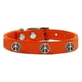 thumbnail image 1 of Peace Sign Widget Genuine Leather Dog Collar Orange 24, 1 of 2