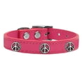 thumbnail image 1 of Mirage Pet Products Leather Peace Sign Dog Collar, Pink, XL, 1 of 2