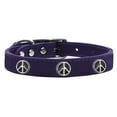 thumbnail image 1 of Mirage Pet Products Leather Peace Sign Dog Collar, Purple, L, 1 of 2