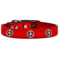 thumbnail image 1 of Mirage Pet Products Leather Peace Sign Dog Collar, Red, L, 1 of 2