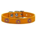 thumbnail image 1 of Pink Daisy Widget Genuine Leather Dog Collar Mandarin 18, 1 of 2