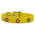 thumbnail image 1 of Mirage Pet Products Leather Pink Daisy Dog Collar, Yellow, S, 1 of 2