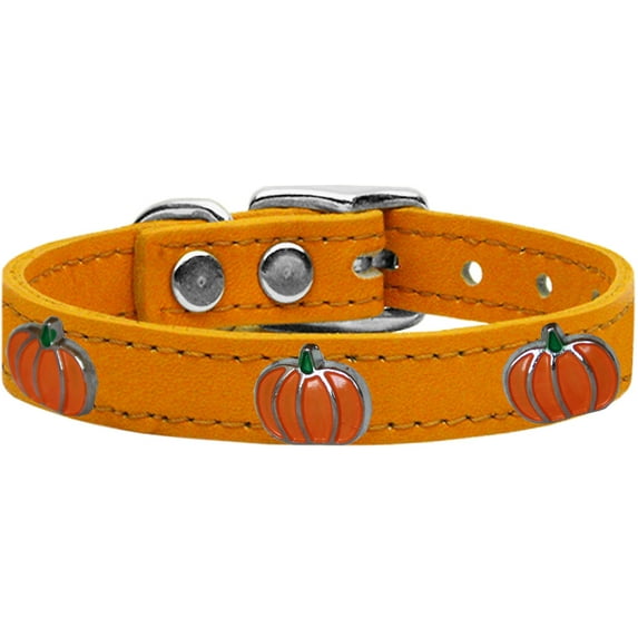 Mirage Pet Products Leather Pumpkin Dog Collar, Mandarin, XL