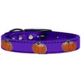 thumbnail image 1 of Mirage Pet Products Leather Pumpkin Dog Collar, Purple, XL, 1 of 3