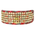 thumbnail image 1 of Mirage Pet Products Leather Rhinestone Dog Collar, Red, XL/XXL, 1 of 2