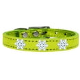thumbnail image 1 of Mirage Pet Products Leather Snowflake Dog Collar, Green, S, 1 of 3