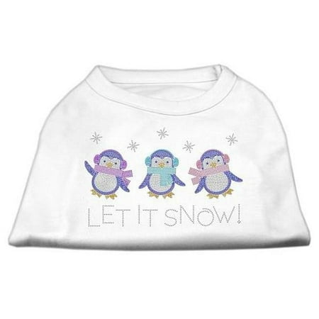 Mirage Pet Products Let It Snow Penguins Rhinestone Shirt White M - 12