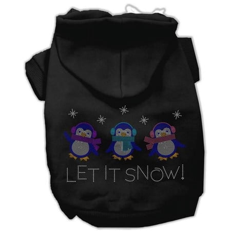 Mirage Pet Products Let it Snow Penguins Rhinestone Hoodie Black M - 12
