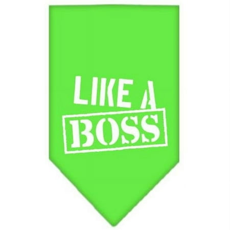 Mirage Pet Products Like a Boss Screen Print Bandana - Lime Green - Small