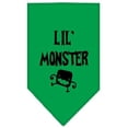 thumbnail image 1 of Mirage Pet Products  Lil Monster Screen Print Bandana Emerald Green Small, 1 of 1