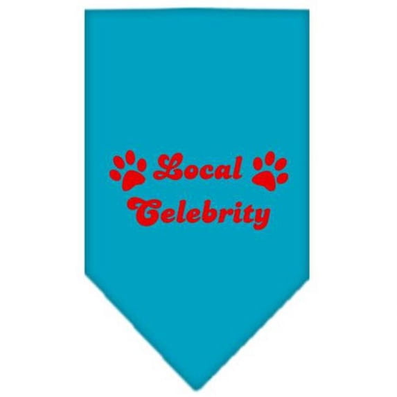 Mirage Pet Products Local Celebrity Screen Print Bandana Turquoise Large