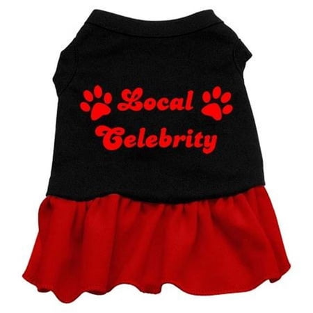 Mirage Pet Products Local Celebrity Screen Print Dress Black with Red XXL - 18