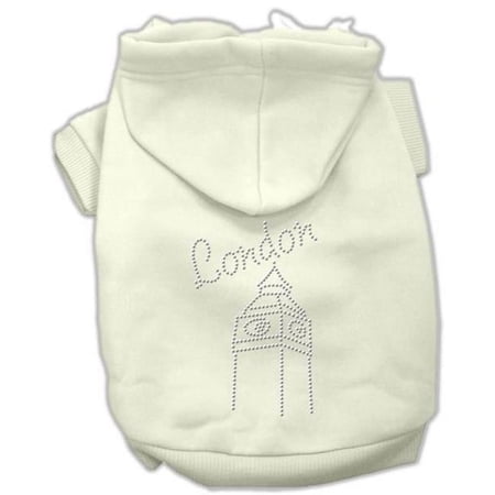 Mirage Pet Products London Rhinestone Hoodies Cream XL - 16