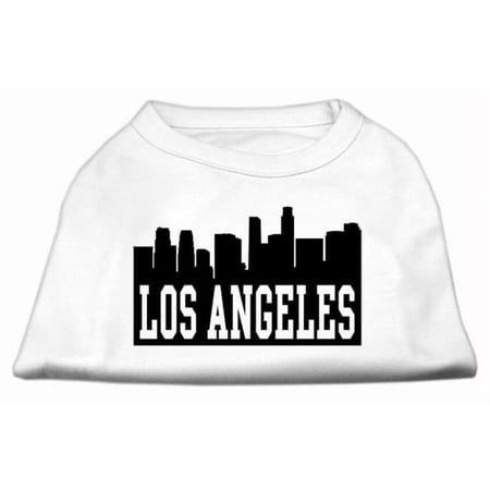 Mirage Pet Products Los Angeles Skyline Screen Print Shirt White XXL - 18