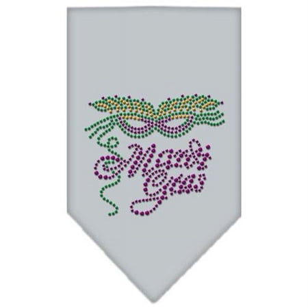 Mirage Pet Products Mardi Gras Rhinestone Bandana Grey Small