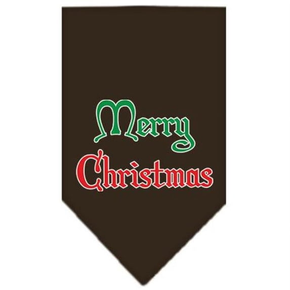 Mirage Pet Products Merry Christmas Screen Print Bandana Cocoa Small