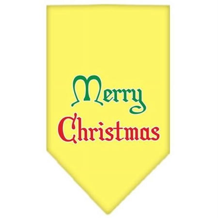 Mirage Pet Products Merry Christmas Screen Print Bandana Yellow Small