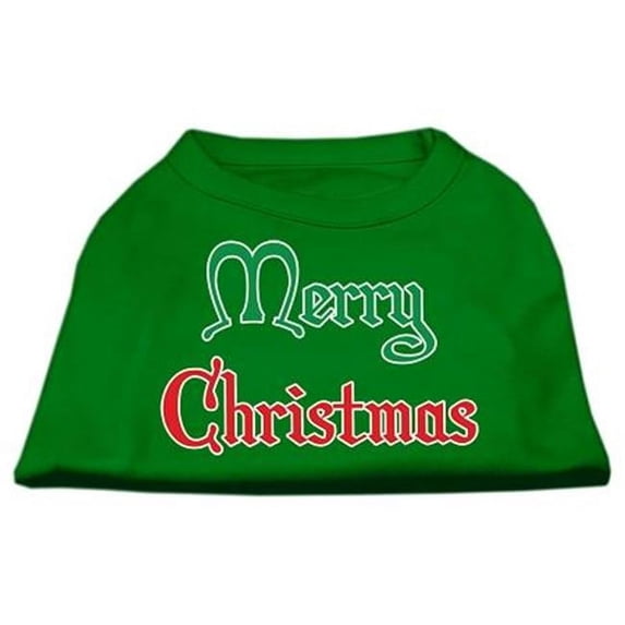 Mirage Pet Products Merry Christmas Screen Print Shirt Emerald Green XXL - 18