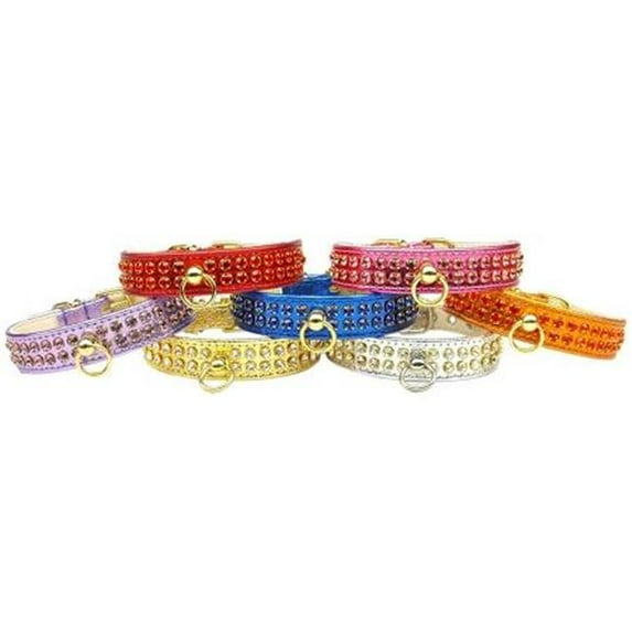 Mirage Pet Products Metallic Fleetwood Silver with Clear Stones 22
