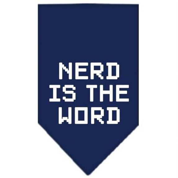 Mirage Pet Products Nerd is the Word Screen Print Bandana Navy Blue large