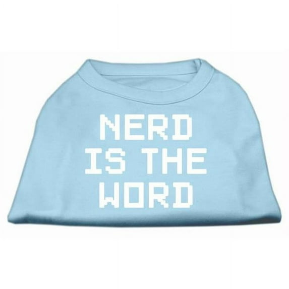Mirage Pet Products Nerd is the Word Screen Print Shirt Baby Blue XL - 16