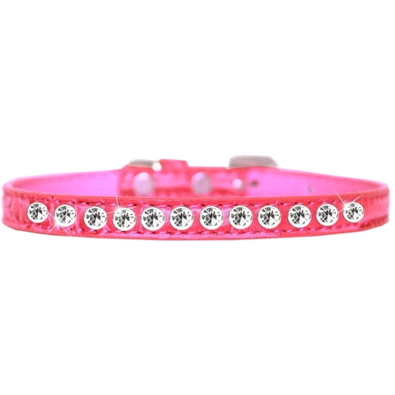 Dog, Puppy  Pet Designer Croc Collar, "One Row Clear Crystal Rimsets"