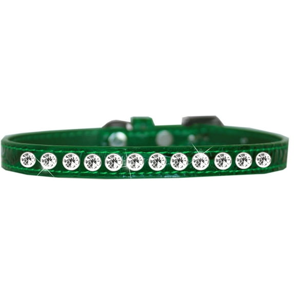 Dog, Puppy Pet Designer Croc Collar, "One Row Clear Crystal Rimsets"